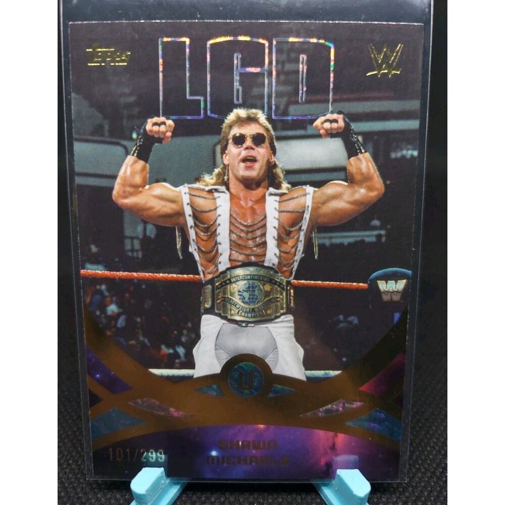 2026 Topps Universe WWE Peak Performance Shawn Michaels Aqua Speckle 101/299